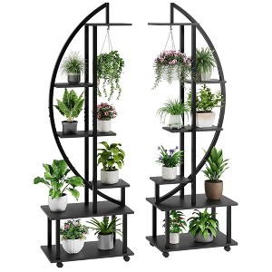 6 Tier 69.2" Tall Plant Stand Shelf with Drawers, Indoor Metal Plant Stands for Multiple Plants - 1 of 4