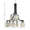 Toltec Lighting Paramount 9 - Light Chandelier in  Matte Black/Brushed Nickel with 5" Natural Fusion Shade - 4 of 4