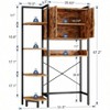 Tier Over Toilet Storage Cabinet with Magnetic Doors, Freestanding Above Toilet Shelf, Rustic Brown, Heavy Duty, Adjustable Feet - 3 of 4