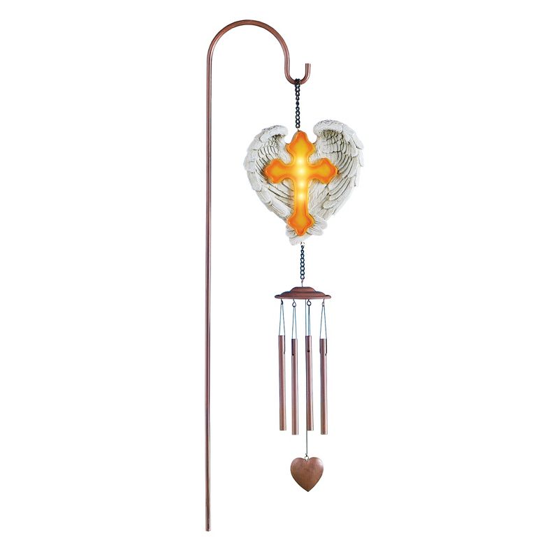 Collections Etc Solar Cross and Wings Windchime with Hook, 1 of 3