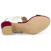 Allegra K Women's Contrast Color Slingback Block High Chunky Heel Sandals - 4 of 4
