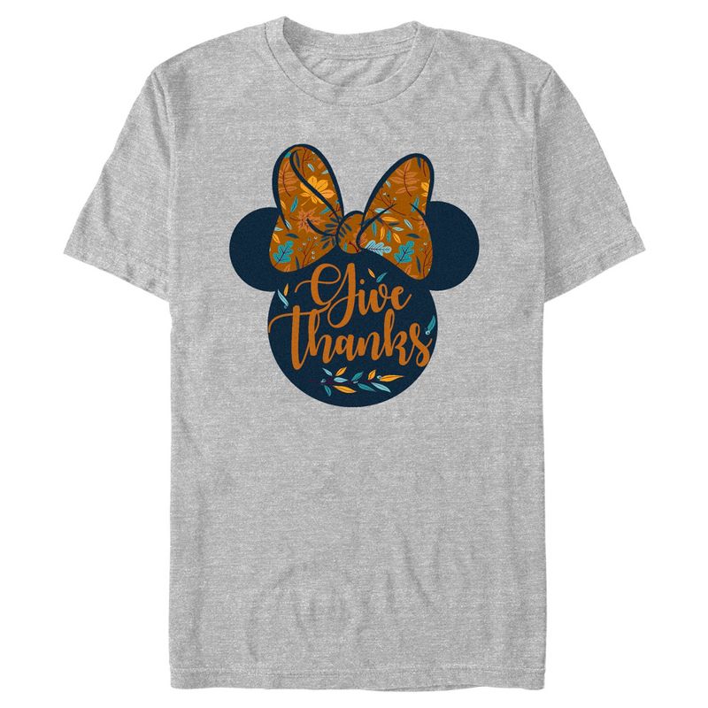 Men's Minnie Mouse Give Thanks Fall Silhouette T-Shirt, 1 of 6