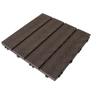 11 Pcs solid 3D WPC locking Deck Tiles 12 x 12 Inch Patio Deck Tiles Waterproof Outdoor Flooring Composite Decking Boards Floor Decking Tiles