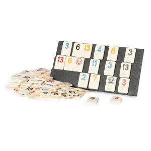 Slickblue Turkish Tile Game Okey – Includes 106 Tiles, Holders, and Dice for Traditional or Variant Play - 1 of 3