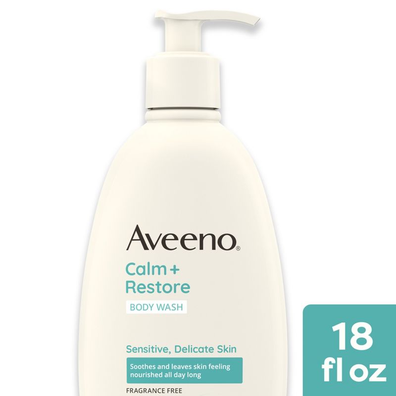 Aveeno Restorative Skin Therapy Sulfate-Free Body Wash - Unscented - 18 fl oz, 1 of 7