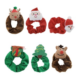 Unique Bargains Christmas Hair Hair Ties 6 Pcs - 1 of 4