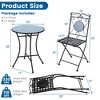 3pcs Patio Bistro Set Outdoor Furniture Mosaic Table Chairs All Weather Garden - 3 of 4