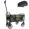RISOKEYS Outdoor Collapsible Wagon Cart with 3-Piece Waterproof Liners and All-Terrain 360° Wheels,Foldable Utility Cart for Beach,Camping - 4 of 4