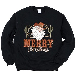 Simply Sage Market Women's Graphic Sweatshirt  Cactus Western Santa - 1 of 4