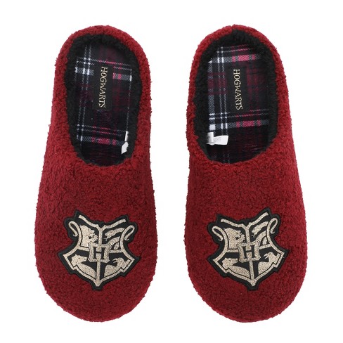 Harry Potter Hogwarts Crest Adult Red Scuff Slippers : Target
