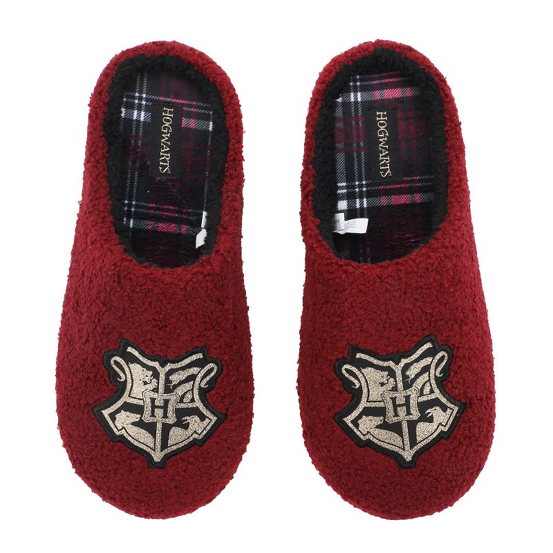 Harry Potter Hogwarts Crest Adult Red Scuff  Slippers, 1 of 6