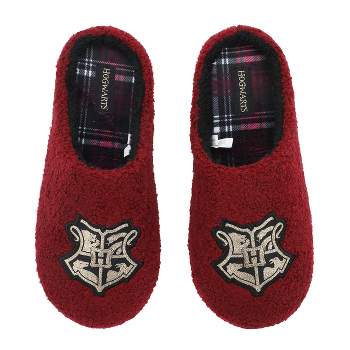 Harry Potter Hogwarts Crest Adult Red Scuff  Slippers