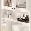 FUFU&GAGA White Over - the - Toilet Storage Etageres with Adjustable Shelves and Arch - shaped Glass Doors - 4 of 4