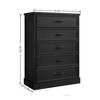 TackView Farmhouse 5 Drawer Dresser, 42.7" Tall 5 Chest of Drawers with Sturdy Foundation, Wooden Cabinet for Home Office - 3 of 4
