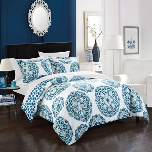 Chic Home Design Twin 2pc Aragona Duvet Cover & Sham Set Blue