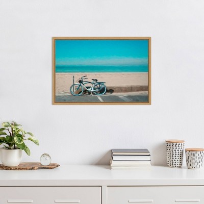 Grafitee Studios Bike to the Beach Framed Canvas Art Print