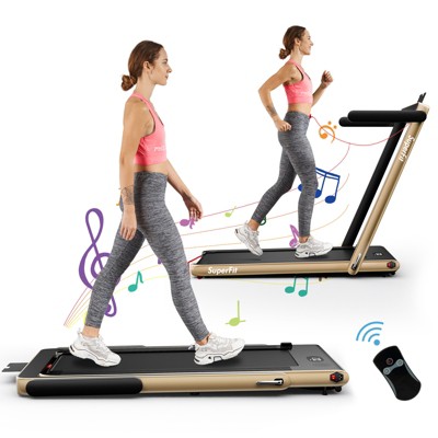 SuperFit 2.25HP 2 in 1 Foldable Under Desk Treadmill Remote