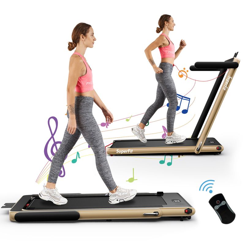 SuperFit 2.25HP 2 in 1 Dual Display Treadmill Jogging Machine W/ Speaker, 1 of 11
