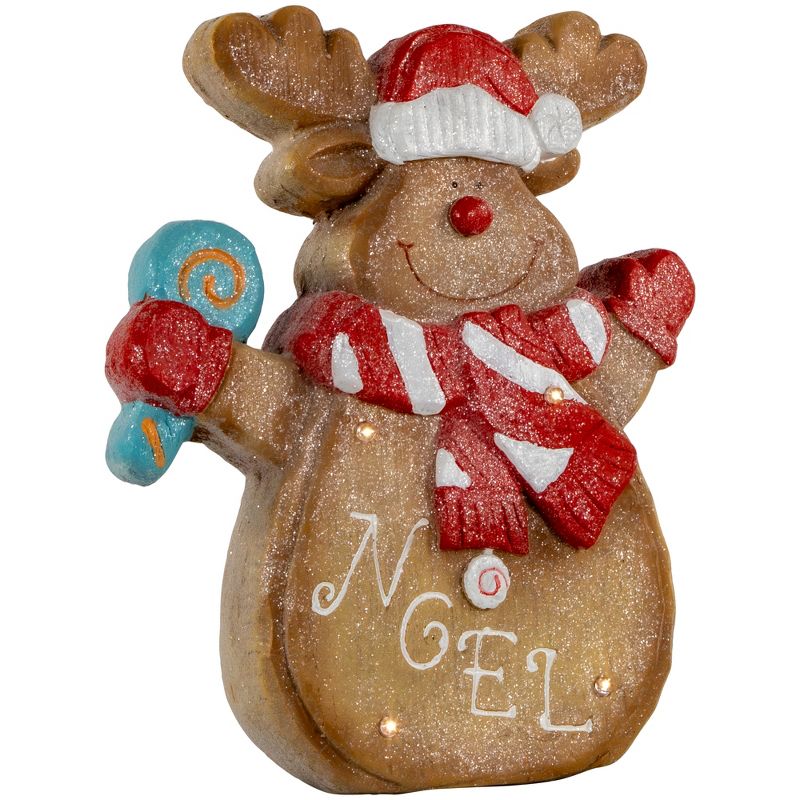 Northlight 14.25" LED Lighted Noel Gingerbread Reindeer Christmas Decoration, 4 of 6