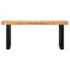 vidaXL Bench 43.3 in. Solid Rough Mango Wood and Steel - image 2 of 4