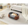 Spassway Dark Gray Oval Velvet Pet Bed with Cushion Solid Wood Frame Dog Bed for Medium and Large Dogs Comfy Dog Couch Sofa for Dogs Cats S/M/L - 2 of 4