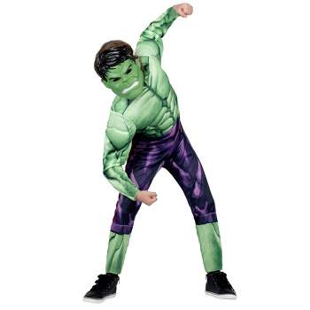 Kids' Marvel Hulk Muscle Chest Halloween Costume Jumpsuit with Mask