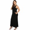 24seven Comfort Apparel Sleeveless Tank Plus Size Maxi Dress with Pockets - 2 of 4