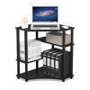 Furinno Triangle Corner Computer Desk Reversible Space-Saving Study Wrting Home Office Desk with Open Display Shelves,Espresso/Black - 2 of 4