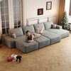 MAYEERTY 107" Cloud L-Shape Sofa Gray - 107" Gray L-Shape, Corduroy, No Assembly, Fits Small Apartment - 3 of 4