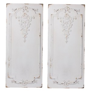 Set of 2 Prason Wall Panels White - A&B Home: Modern MDF & Plastic Artwork, Geometric Carving, Vertical Display - 1 of 4