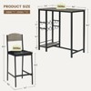 Retro Color/Grey Dining Table Set for 2 - Bar Table with Storage Shelf, Wine Rack, Upholstered Chairs, Perfect for Kitchen or Dining Area - 2 of 4