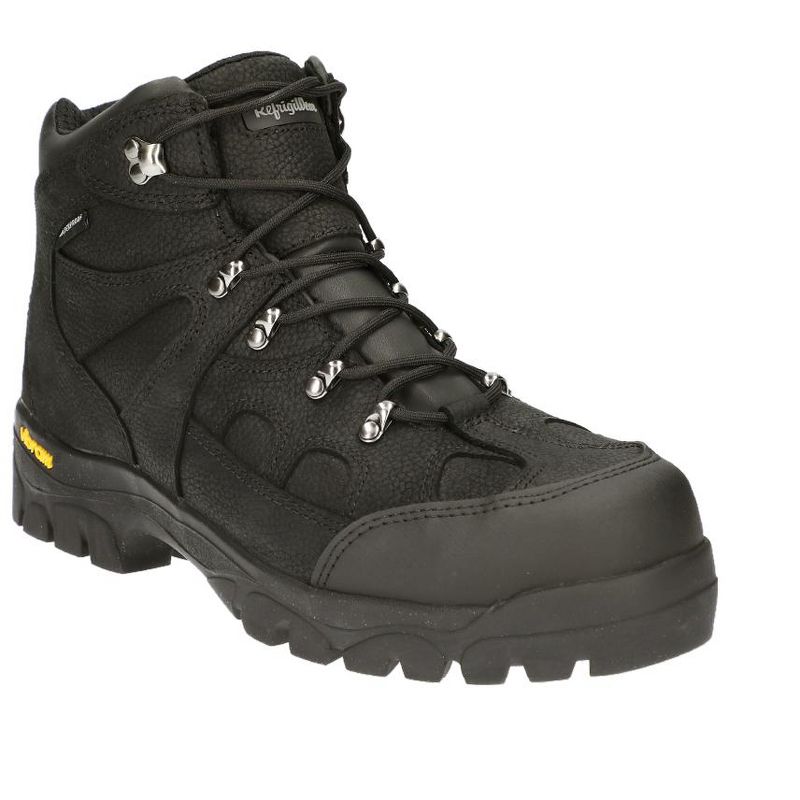 RefrigiWear Men's EnduraMax Warm Insulated Waterproof Black Leather Work Boots, 1 of 8