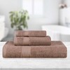 Modern Solid Classic Luxury Cotton 3 Piece Bath, Face, and Hand Towel Set by Blue Nile Mills - 2 of 4