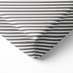 Bacati - Gray Warp Stripes Printed 100 percent Cotton Universal Baby US Standard Crib or Toddler Bed Fitted Sheet - 1 of 4