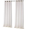 Kate Aurora 2 Piece Silver Sparkly Semi Sheer Trellis Quatrefoil Grommet Top Window Curtain Panels - 84 in. Long - 4 of 4