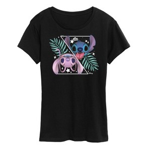 Women's - Lilo and Stitch - Stitch And Angel Split Short Sleeve Graphic T-Shirt - 1 of 4