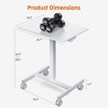 Computer Desk, Mobile Desk with Metal Frame and Leg, Adjustable Height 28.5 to 42.5 in, 4 Wheels, Ergonomic Rolling Laptop Desk for Home Office Black - 2 of 4