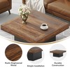 Lirago 35.43" Modern Square Coffee Table with Black Base Sturdy Wood Look Design for Living Room Lounge or Office Brown - 4 of 4