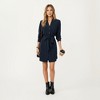 Anna-Kaci Women’s Long Sleeve Button Front Dress with Soft Drape Tie Waist Detail and Smooth Structured Collarless Neckline Finish - 3 of 4