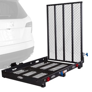 Silver Spring 48" x 27.75" Folding Steel Scooter/Wheelchair Carrier with Ramp & Hitch Mount, 500 lb. Load Capacity, Folds Against Back of Your Vehicle - 1 of 4