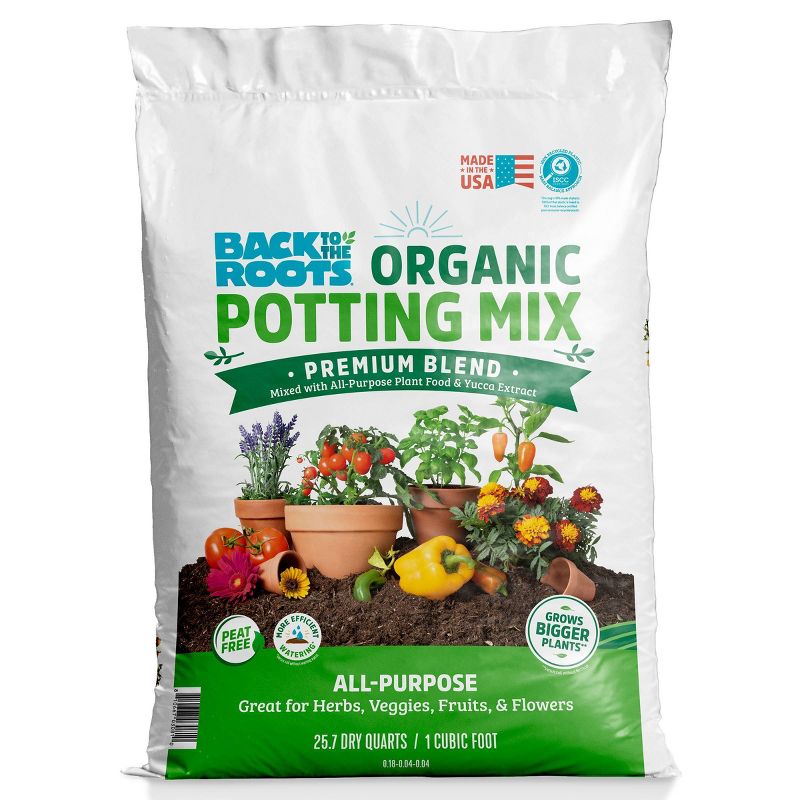 Back to the Roots 25.7qt Organic Potting Mix Premium Blend All Purpose, 1 of 16