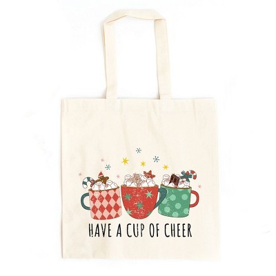 City Creek Prints Have A Cup Of Cheer Canvas Tote Bag - 15x16 - Natural