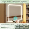 Makeup Vanity Desk with Mirror & LED Light, Dressing Table with 3 Color Modes, White - 4 of 4