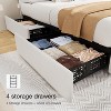 Homhougo Full Size Bed Frame with 4 Storage Drawers, Upholstered Platform Bed Frame with Adjustable Headboard, Diamond Stitched Button Tufted, Grey - 4 of 4