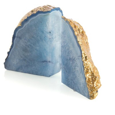 Agate Book Ends, Blue - Shiraleah