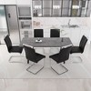 7-Piece Expandable Dining Set with Rectangular Table and 6 C-shaped Tubular Cushioned Armless Chairs - 4 of 4