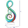 HomeRoots 12" Clear and Rainbow Murano Glass Modern Abstract Tabletop Sculpture - 3 of 4