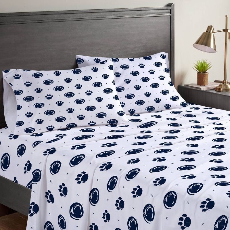 NCAA Penn State Nittany Lions Small X Queen Sheet Set, 1 of 4