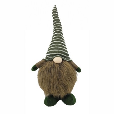 HomeRoots 20" Green And Brown Fabric Standing Gnome Sculpture