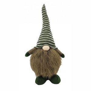HomeRoots 20" Green And Brown Fabric Standing Gnome Sculpture - 1 of 4